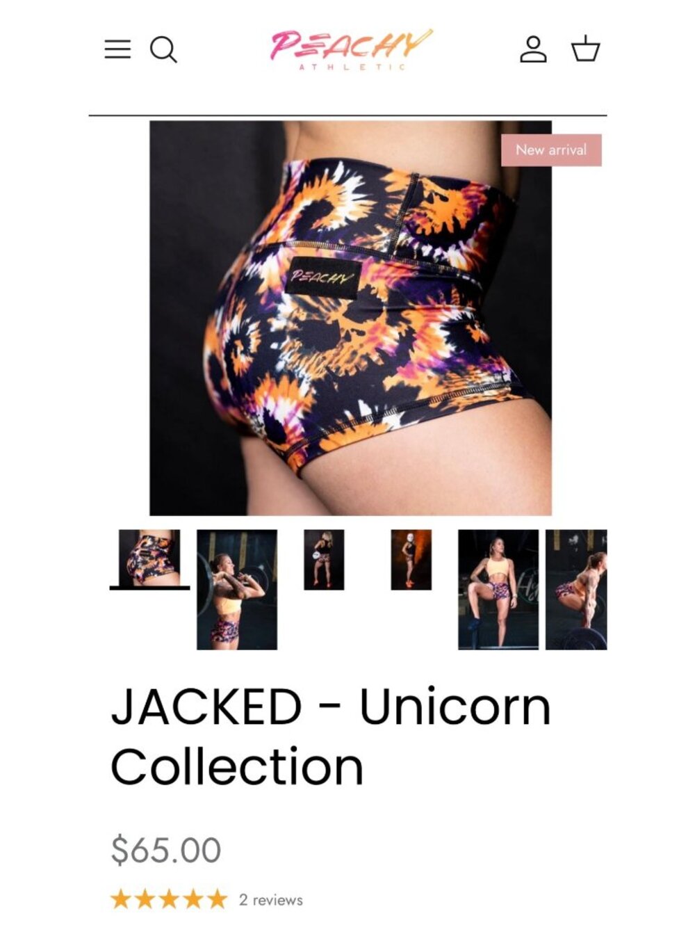 Peachy Athletic NWT Unicorn Collection Booty Crossfit Tie Dye Shorts Size Medium - Picture 13 of 13